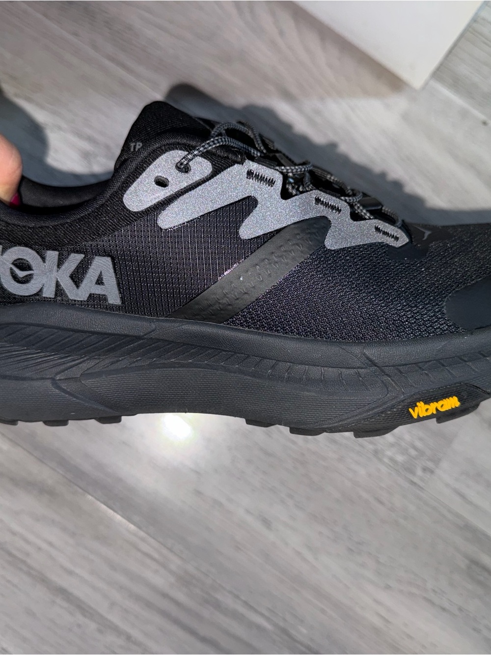 Hoka Women's Black and Gray Trail Sneaker